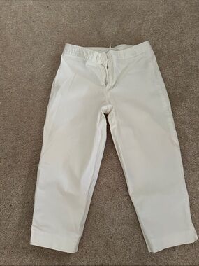 the clothing company White Capris with Cuffed Hem